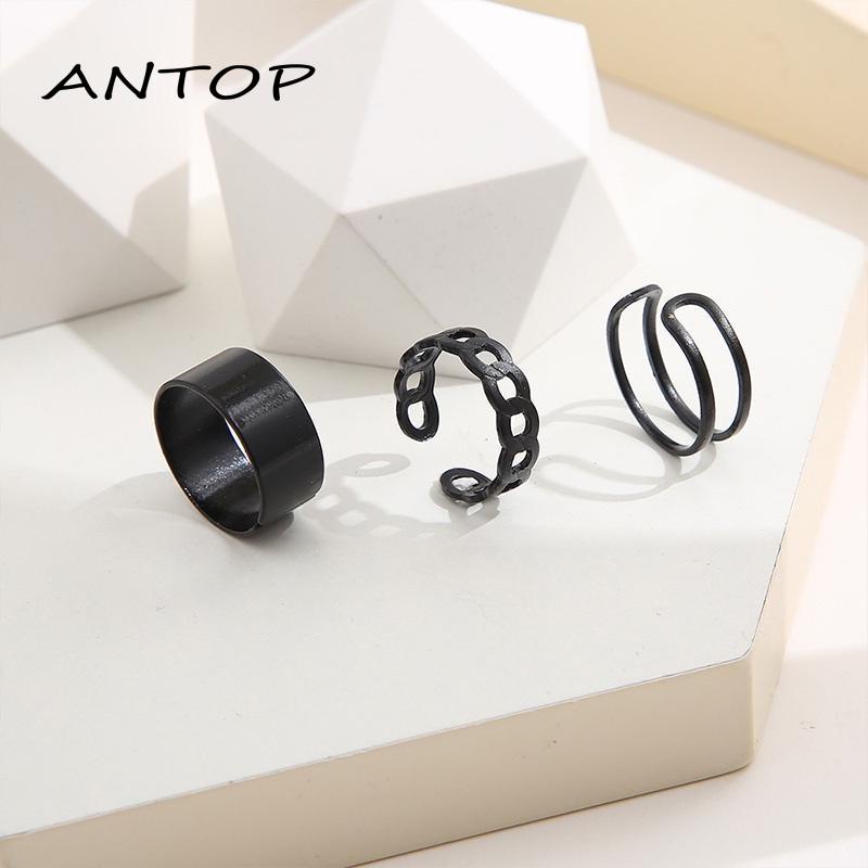 3pcs / Set Cincin Jari Knuckle Gaya Vintage Punk Hip-Hop Korea Untuk Pria Dan Wanita