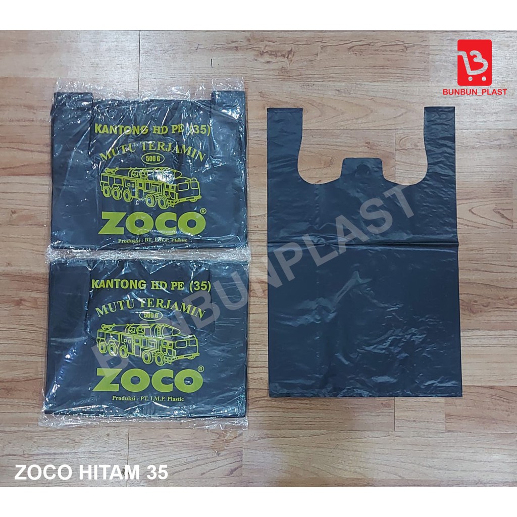 Kantong PLASTIK ZOCO UK. 35 WARNA HITAM/PLASTIK KRESEK HITAM