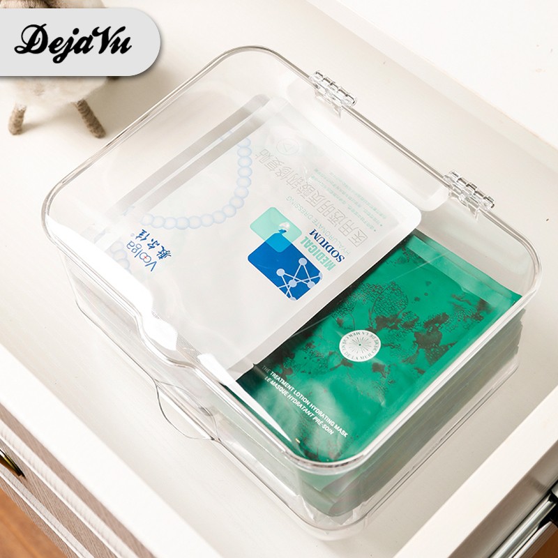 Dejavu Tempat Penyimpanan Masker Acrylic Tempat Masker Wajah Kotak Penyimpanan Akrilik Rak Masker