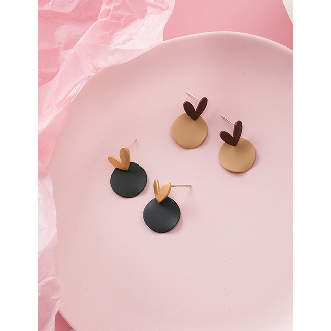 LRC Anting Tusuk Fashion Love Contrast Color Earrings D63760