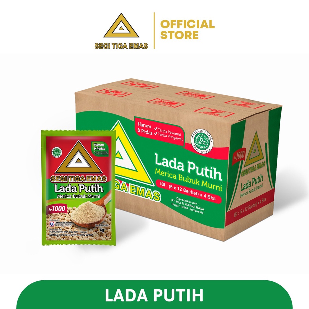 

Segi Tiga Emas Lada Putih 1 Karton
