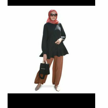 Zoya zeva tunic tunik baju atasan wanita perempuan muslim navy size L