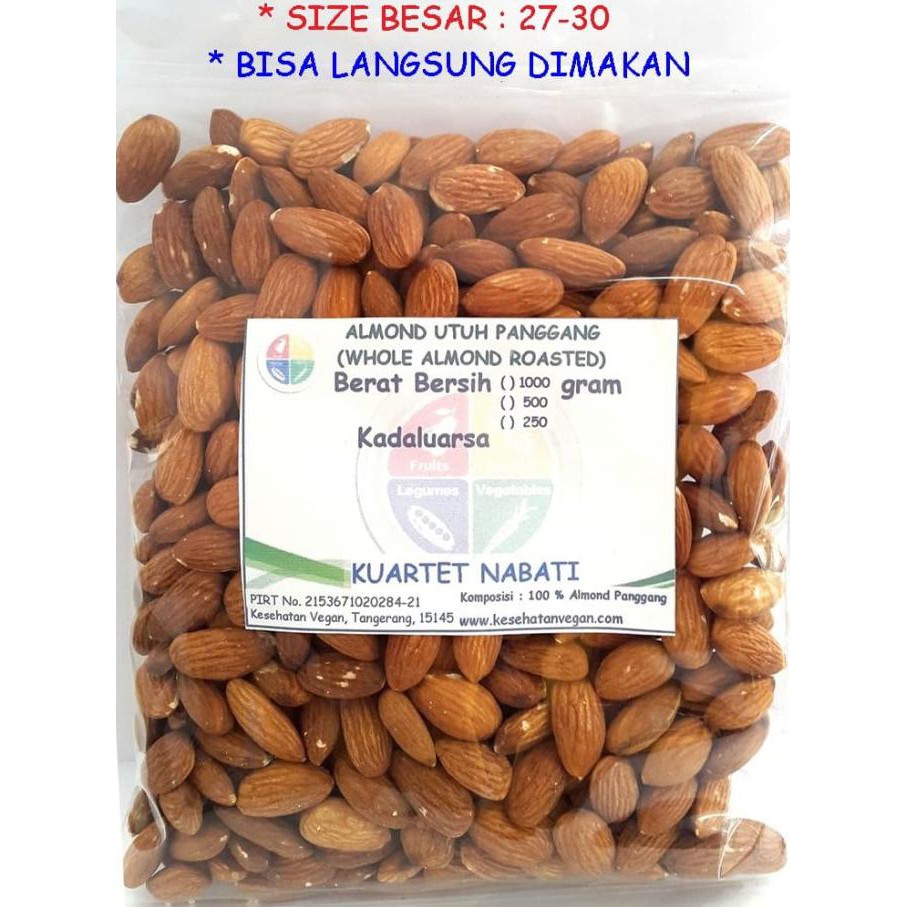 

Cuci Gudang Awal Tahun Almond Roasted (Kacang Almond Panggang) Tanpa Cangkang Size Besar 500g Cuci