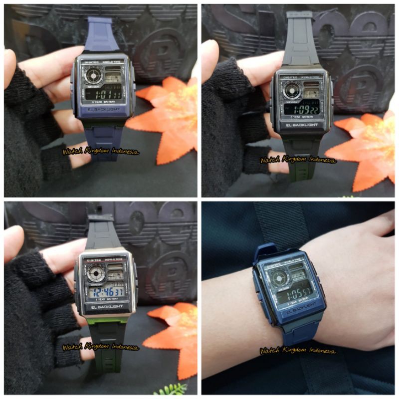 Promo Jamtangan pria Digitec digital world time DG-3077T original water resist