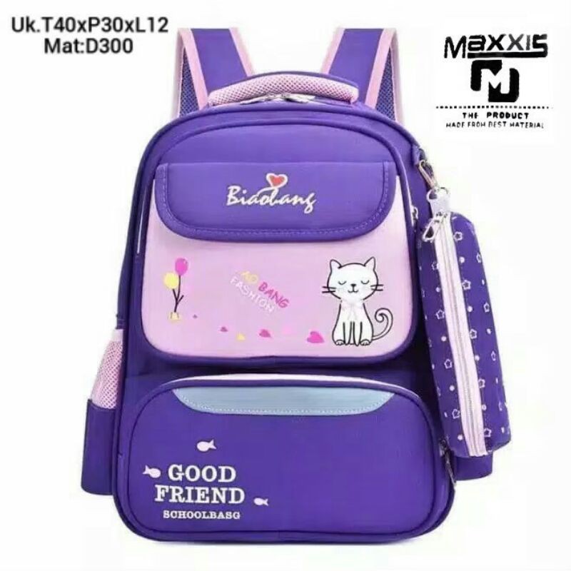 Tas Anak Ransel Anak Perempuan Tas Sekolah Sd Cat Love