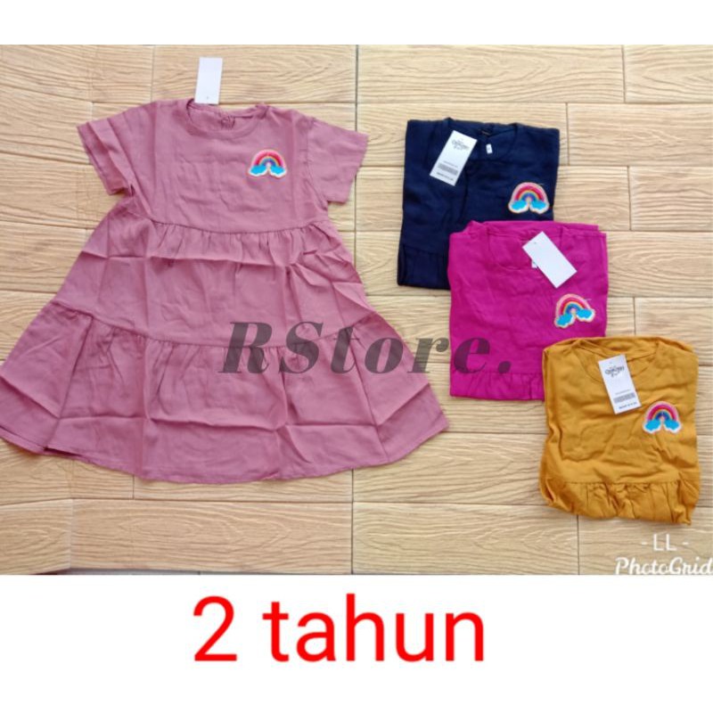 Homedress Pelangi Anak Cewek Perempuan 2-5th/Dress Pelangi Anak/Baju tidur harian/Baju tidur anak
