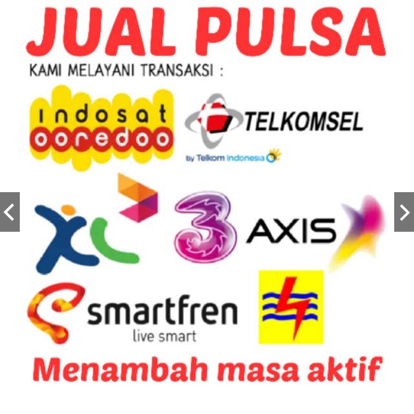 Pulsa Indosat Telkomsel XL Axis Three Smartfren 5rb, 10rb, 15rb, 20rb, 25rb, 30rb