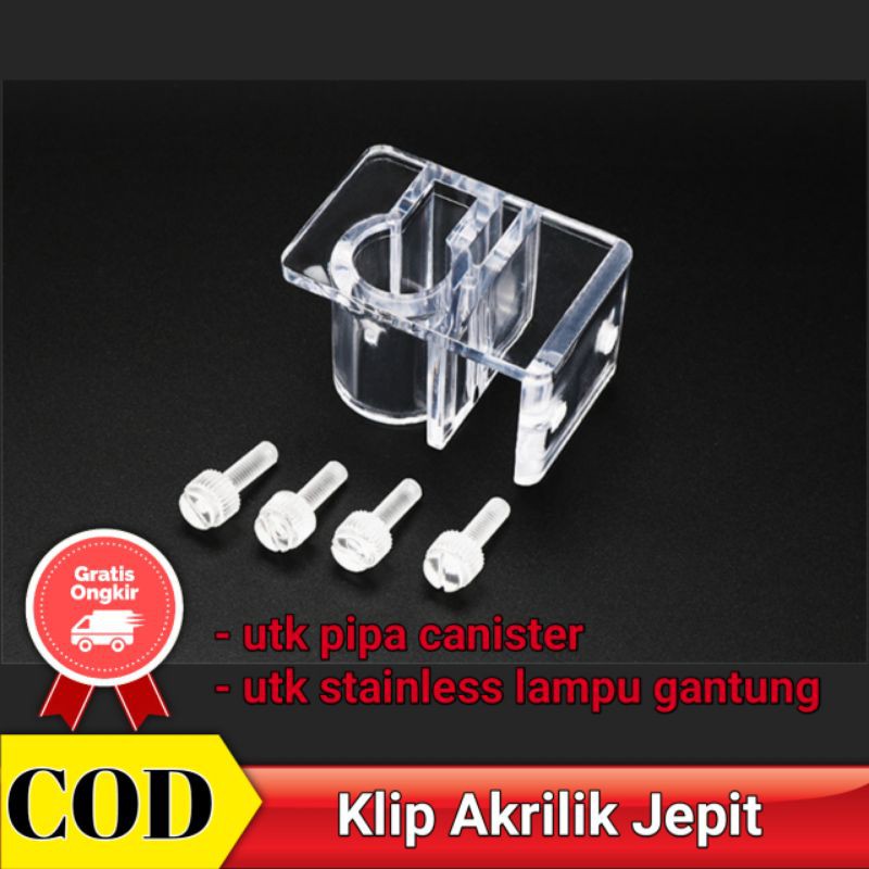 Klip Akrilik Lampu Gantung / pipa canister / holder lily pipe