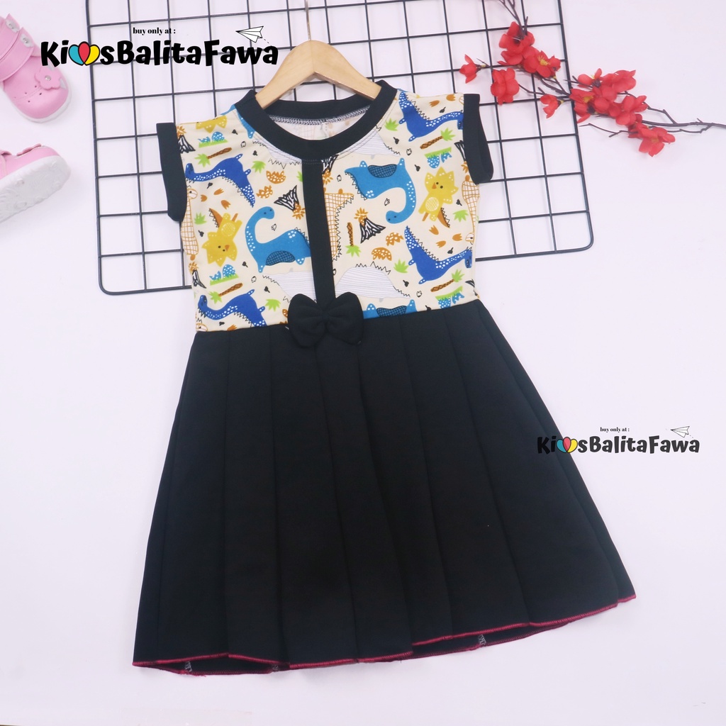 Dress Melody uk Bayi - 6 Tahun / Dres Yukensi Baby Anak Perempuan Baju Casual Gaun Pesta Polos Import Babycinnamon