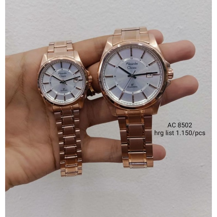 JAM TANGAN COUPLE ALEXANDRE CHRISTIE AC 8502 ROSEGOLD | AC8502 COUPLE ORIGINAL