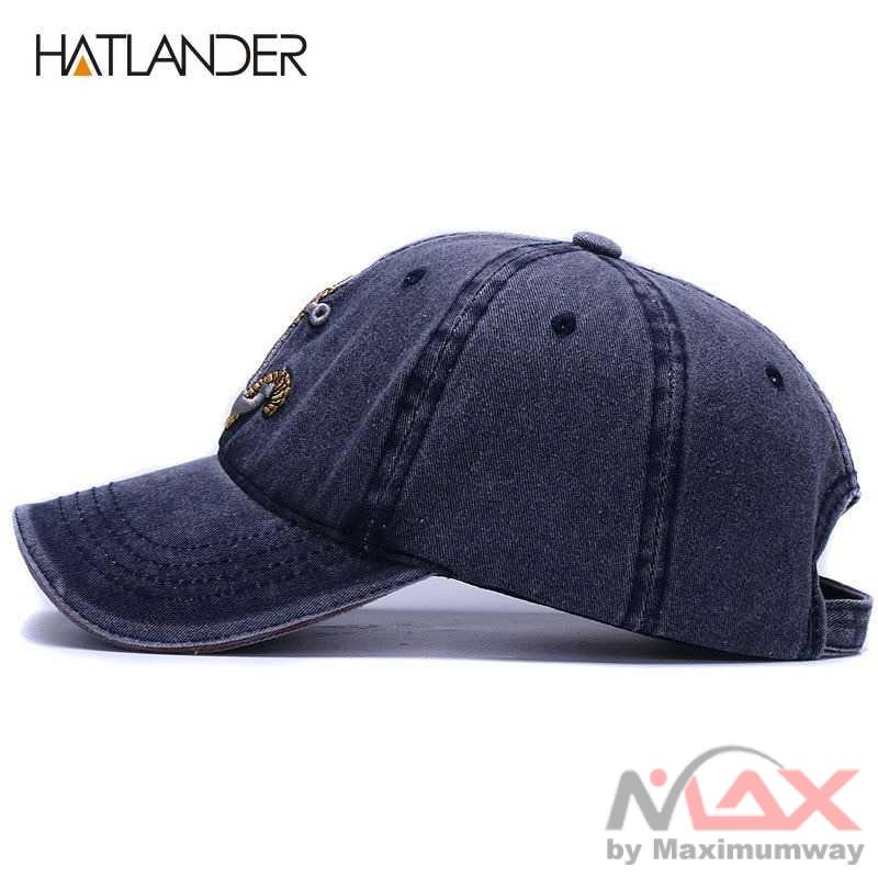 HATLANDER Topi Baseball Keren Vintage Bahan Jeans Denim 3D Bordir Timbul Emboss Topi olahraga Bagus Vintage Washed Soft Cotton Baseball Cap Men Casquette Brand Women Snapback Caps 3d Embroidery Dad Hat Casual Sports Cap