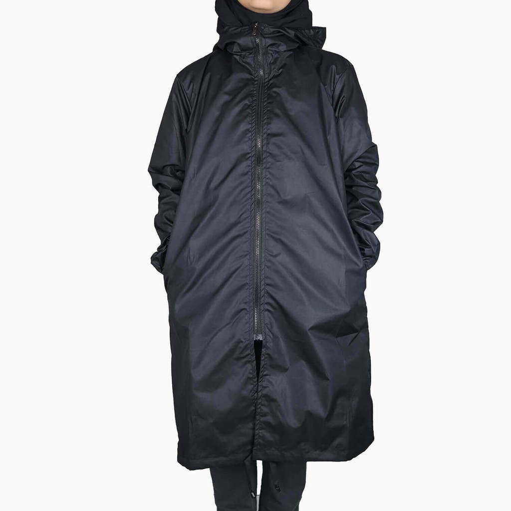 Jaket Anti Corona / Jaket APD Waterproof  - Long Jacket Hitam
