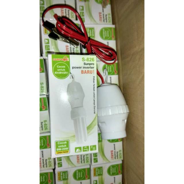 Fiting lampu inverter dc acu 12 volt ke 220 volt