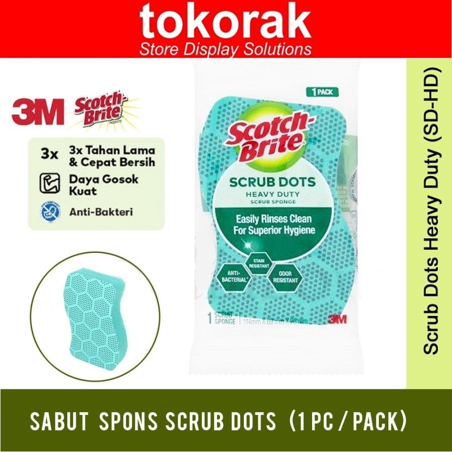 3M SCOTCH BRITE SABUT SPONS CUCI PIRING SCRUB DOTS DAYA GOSOK KUAT