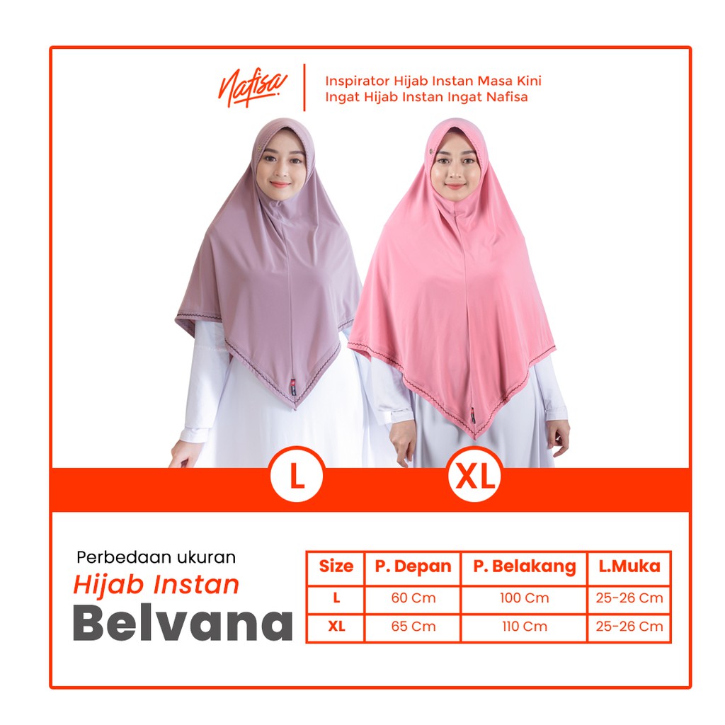 TERBARU !!! Kerudung Instan Nafisa Belvana | Hijab Instan Jumbo Hijab Instan Muslimah Jilbab Bergo Pesta Simpel-7