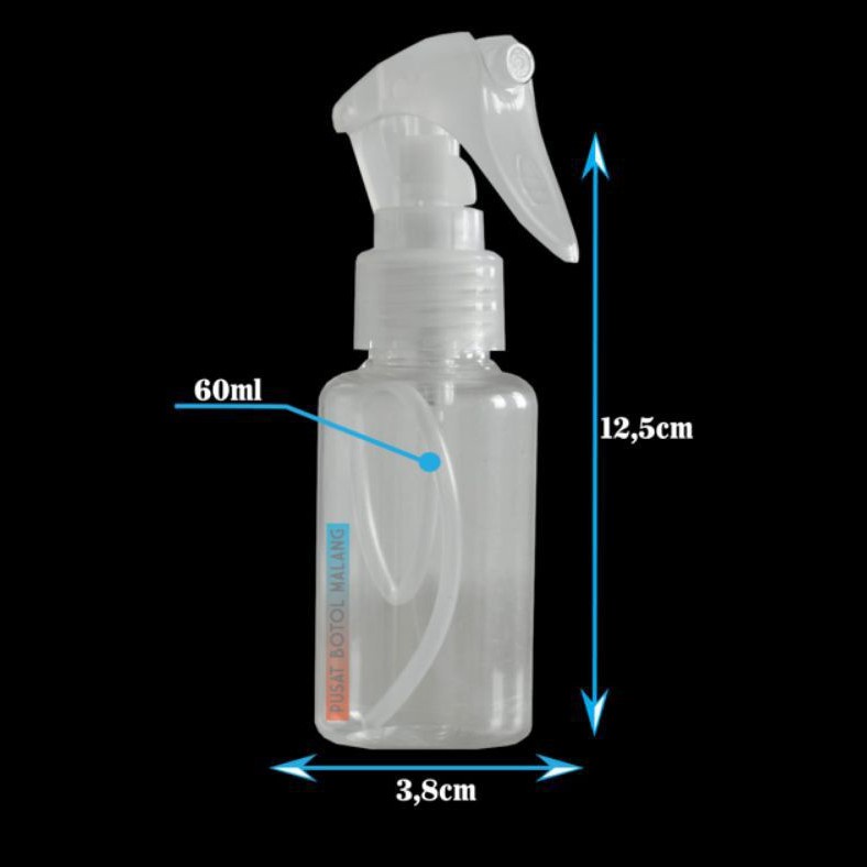 botol tubular 60ml Spray trigger (natural natural)