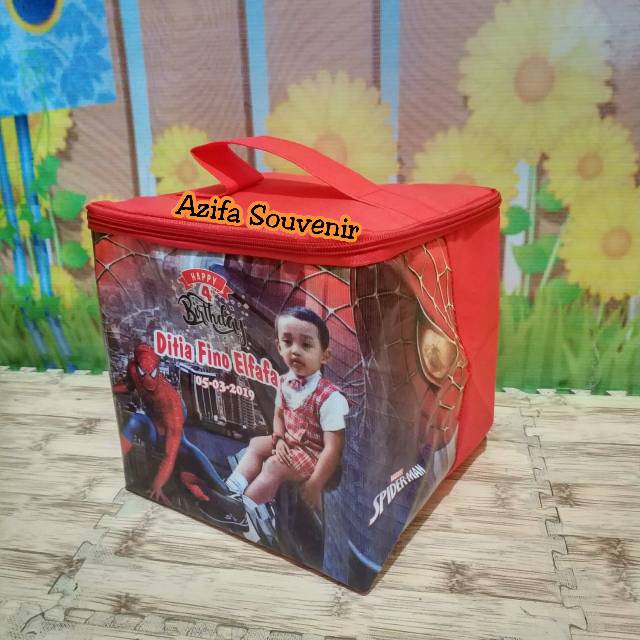 Goodie Bag Tas Souvenir Ulang Tahun / Ultah Anak TENTENG KUBUS CUSTOM-5