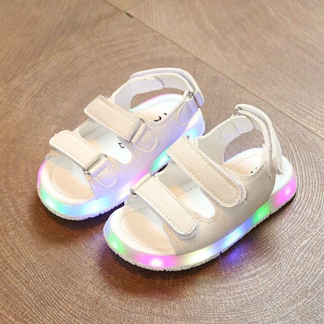 [Tokobig] Polos Sandal Anak LED 2 Tali Sandal Fashion Anak Import Size 21-30 Usia 1-5 Tahun