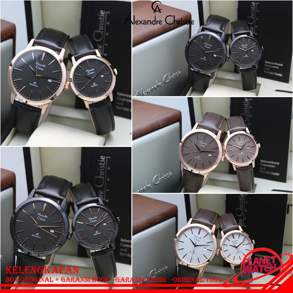 ALEXANDRE CHRISTIE COUPLE ORIGINAL JAM TANGAN ALEXANDRE CHRISTIE COUPLE JAM ALEXANDER CRISTIE AC 100