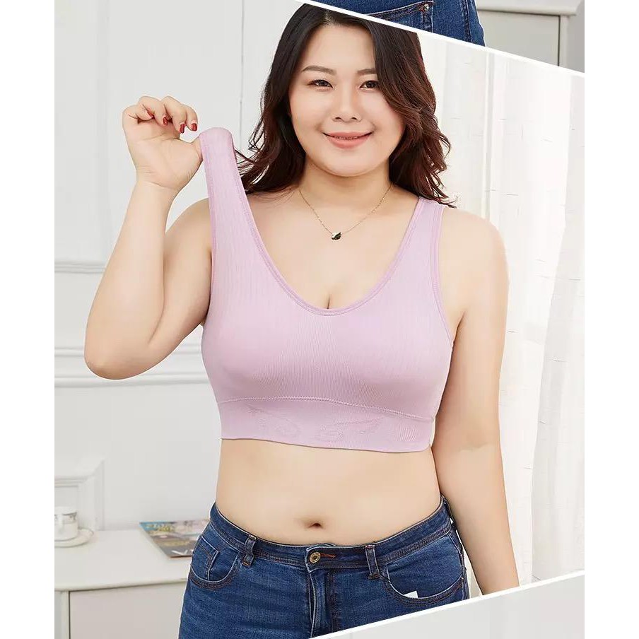 Bra Jumbo 2204 - Bra Wanita Bra Plus Size Bra Elastic-Lilac