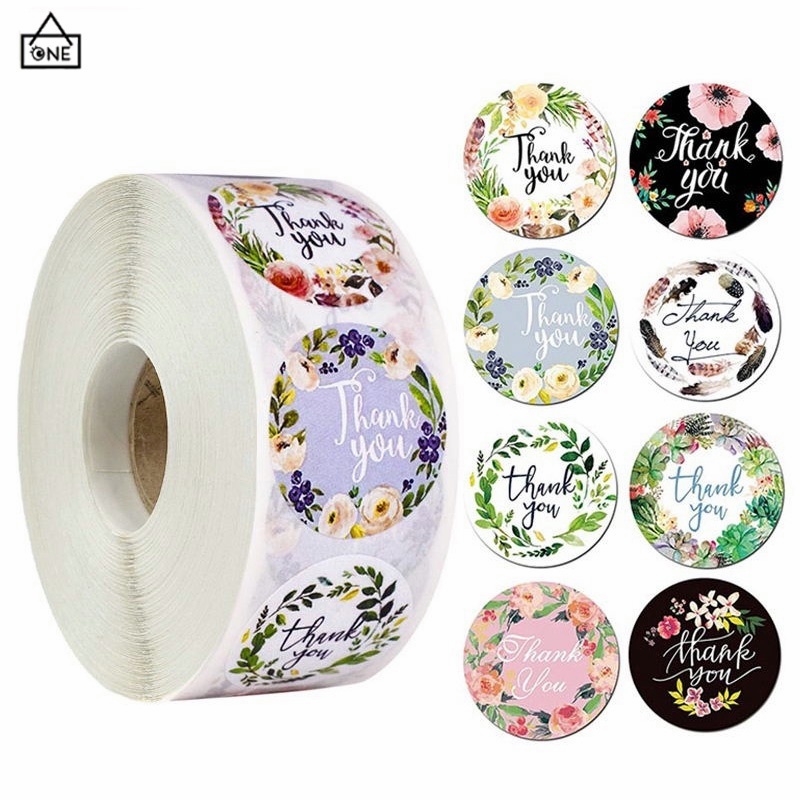 

COD❤500 PCS / 1 ROLL STIKER TERIMA KASIH / STICKER THANK YOU Stiker Terima Kasih