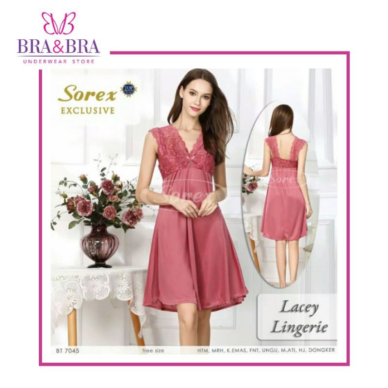 Sorex Baju Tidur Wanita 7045 Lingerie Satin Silk Original