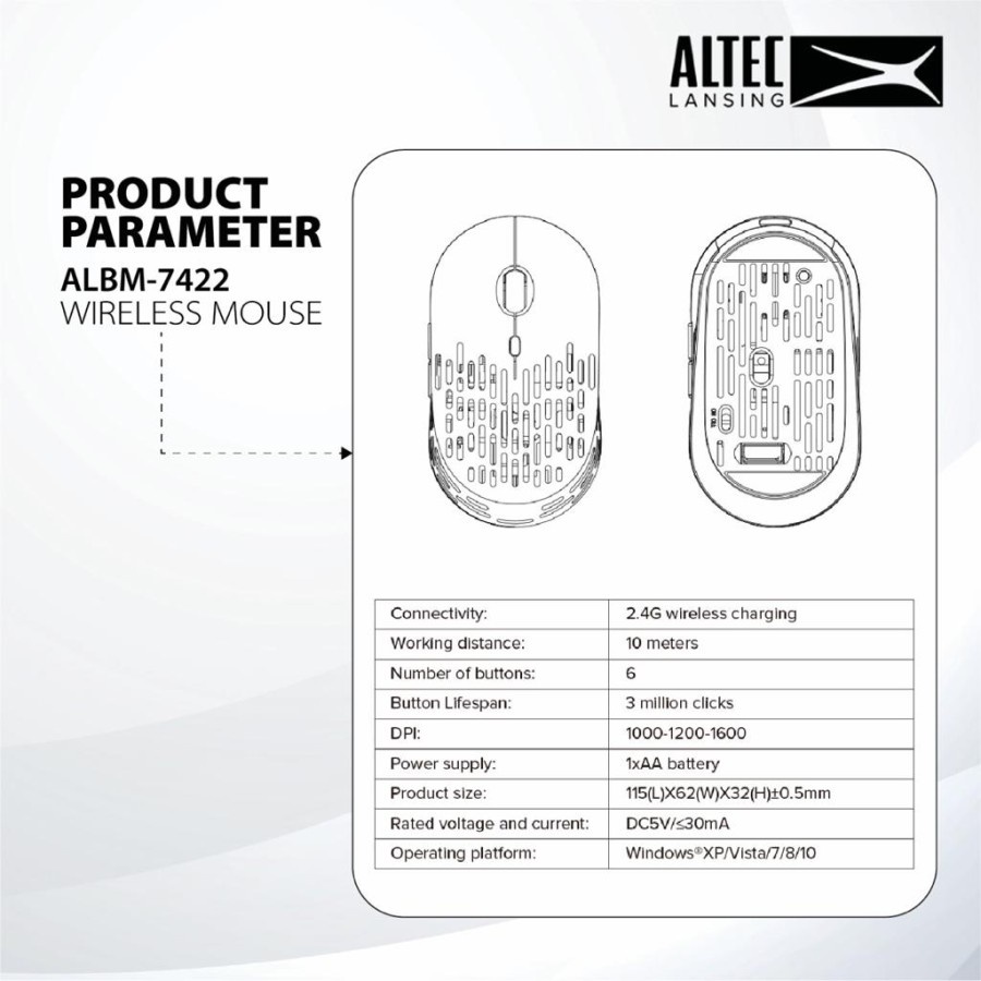 Mouse Wireless Altec Lansing ALBM-7422 Peach | Altec ALBM7422 Peach