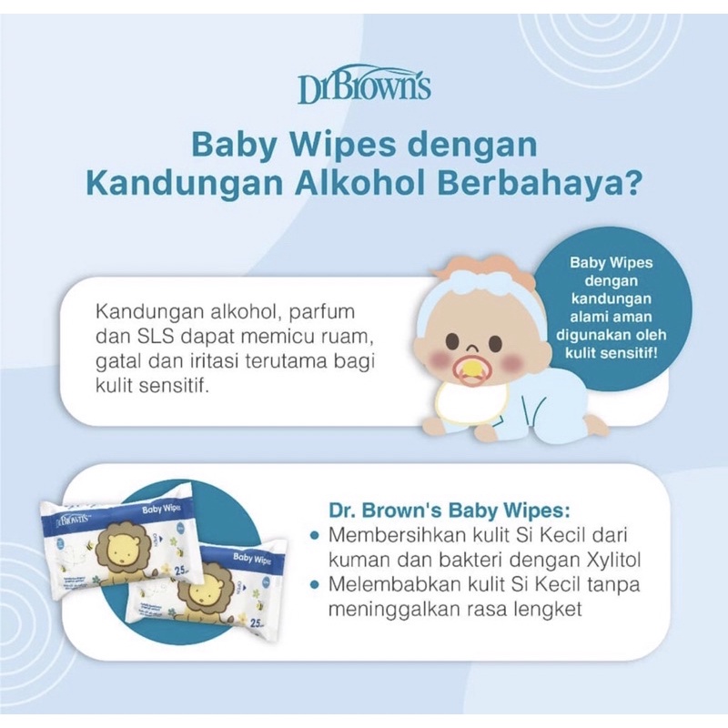 Dr.Brown’s baby wipes / tissue basah