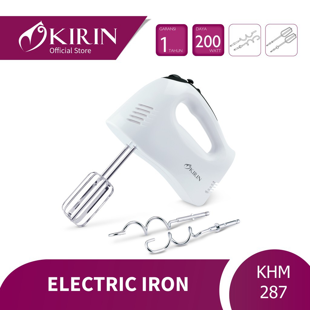 Kirin Hand Mixer KHM287 - Silver