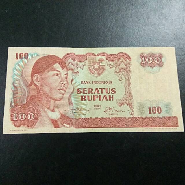 Uang 100 rupiah thn 1968 sudirman XF