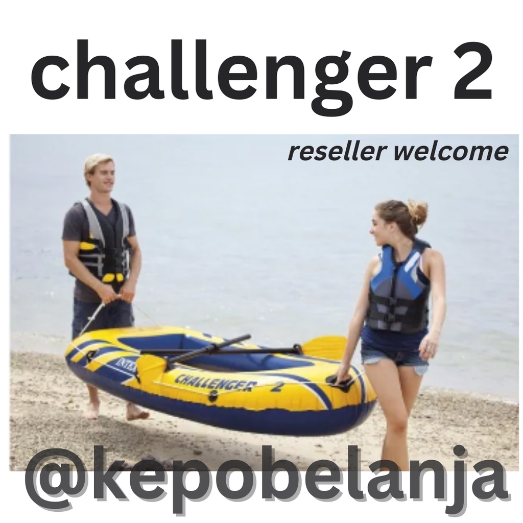Perahu intex challenger 2 68367 murah kapal karet untuk 2 orang mancing pancing evakuasi banjir