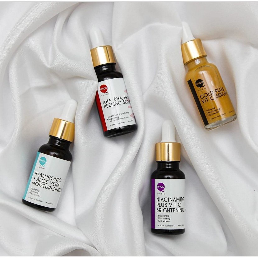 PIPIQIU Serum | Gold Plus Vit C | Hyaluronic | Niacinamide | AHA BHA PHA Peeling Serum 20ML