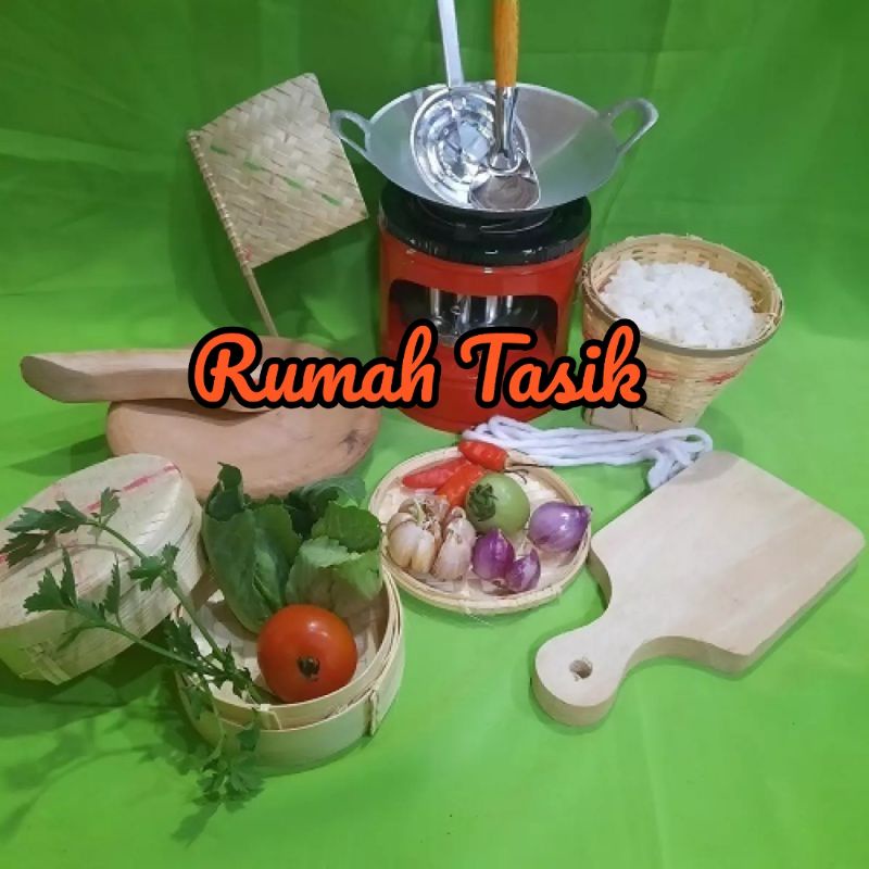 Kitchenset Mainan Masak Masakan Tradisional Paket Talenan Cobek