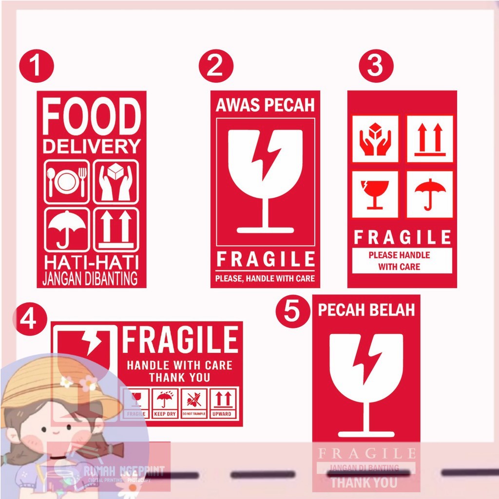 

(HNR)[9x5] STIKER LABEL/ STIKER PENGIRIMAN OLSHOP/ STIKER FRAGILE/ STIKER HATI-HATI