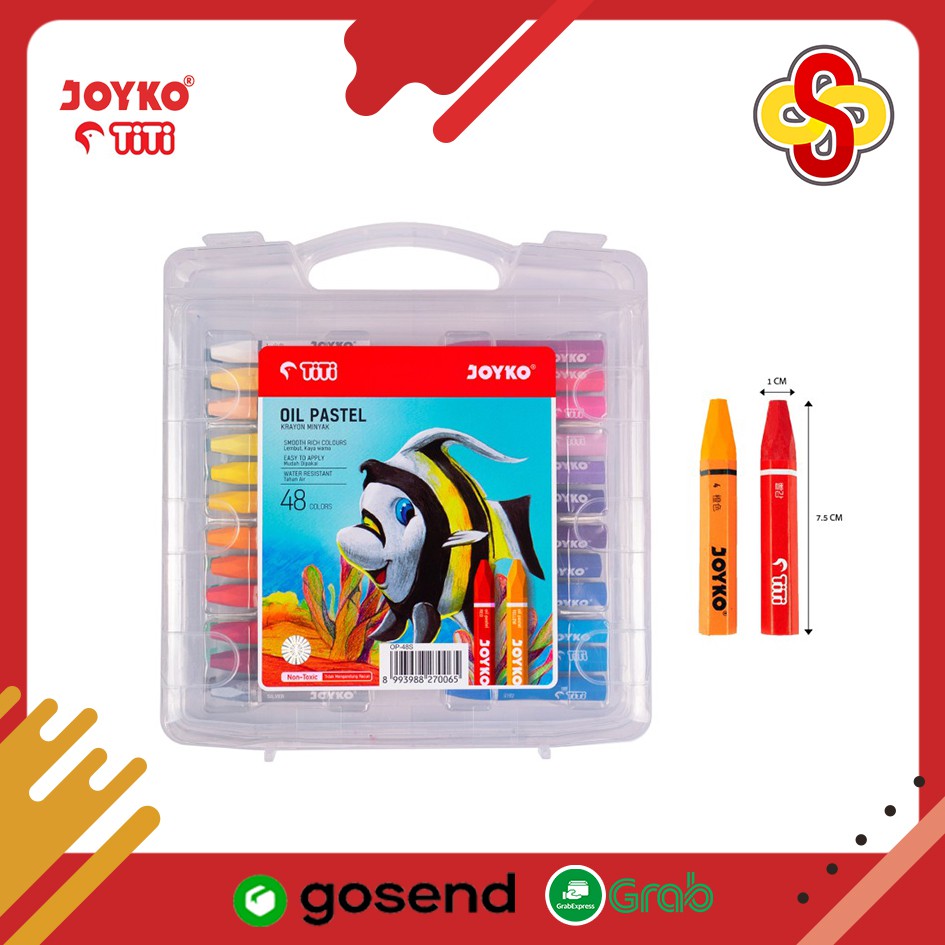 Crayon / Krayon Oil Pastel Joyko - 48 Warna