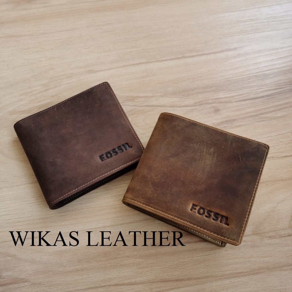 Dompet Pria Kulit Asli Model Tidur WKS-13 Tekstur Kulit Crazy Horse-6