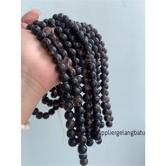 natural batu bulu monyet hitam 14mm kristal black media kesehatan akik