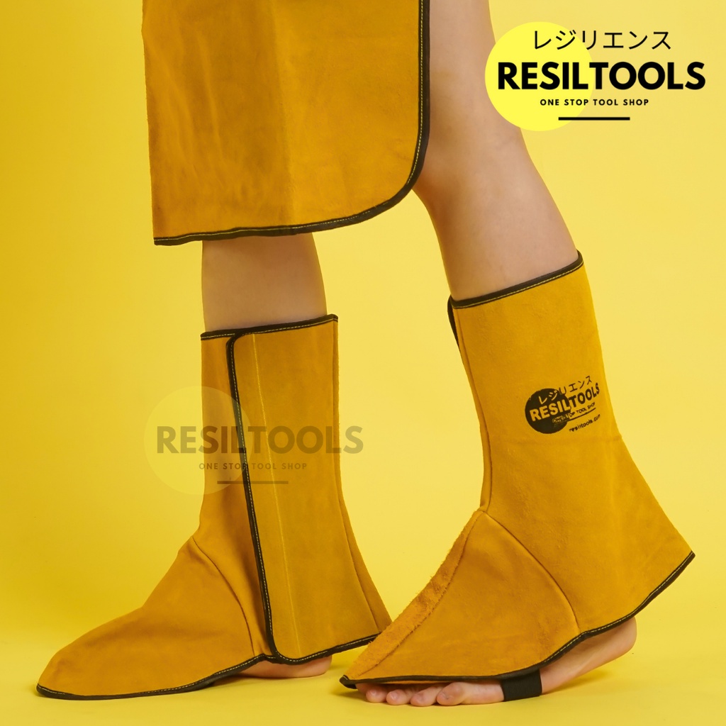 SET Apron Las Kulit Sarung Tangan Pelindung Bahu Lengan Kaki Clemek SET Oto las Welding Safety Apron