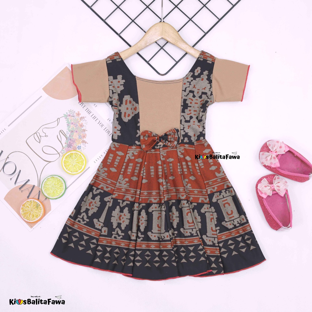 [BATIK] Dress Nadine uk 1-5 Tahun / Dres Pesta Anak Perempuan Murah Harian Pakaian Baju Cewek Imp