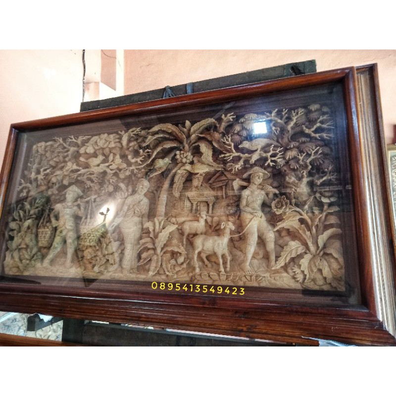 Relief Ukir 3D motif petani