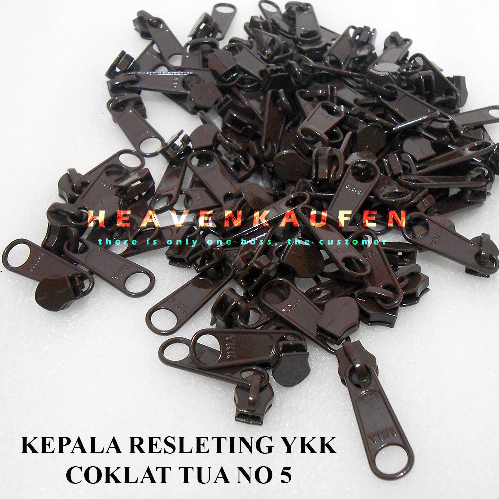 Kepala Resleting/Kepala Sleting YKK Coklat Tua No.5