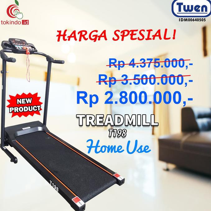 BISA BAYAR DI TEMPAT Alat Fitness Treadmill Elektrik Twen T198 Promo Termurah Kode 917