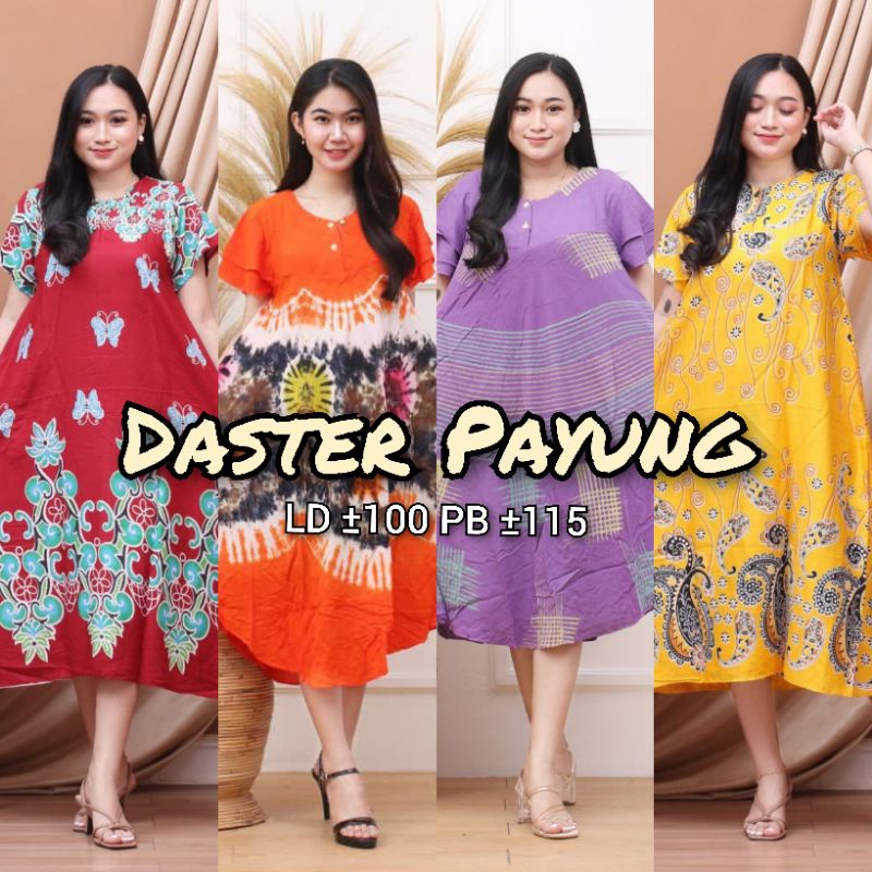 Daster Payung Bisa Untuk Busui Bumil Kancing Depan Lengan Pendek Motif Batik Kekinian