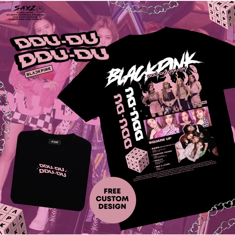[ READY ] Kaos Blackpink 'Ddu Ddu Ddu' Album ver - Jennie Rose Lisa Jisoo - T-shirt outfit konser
