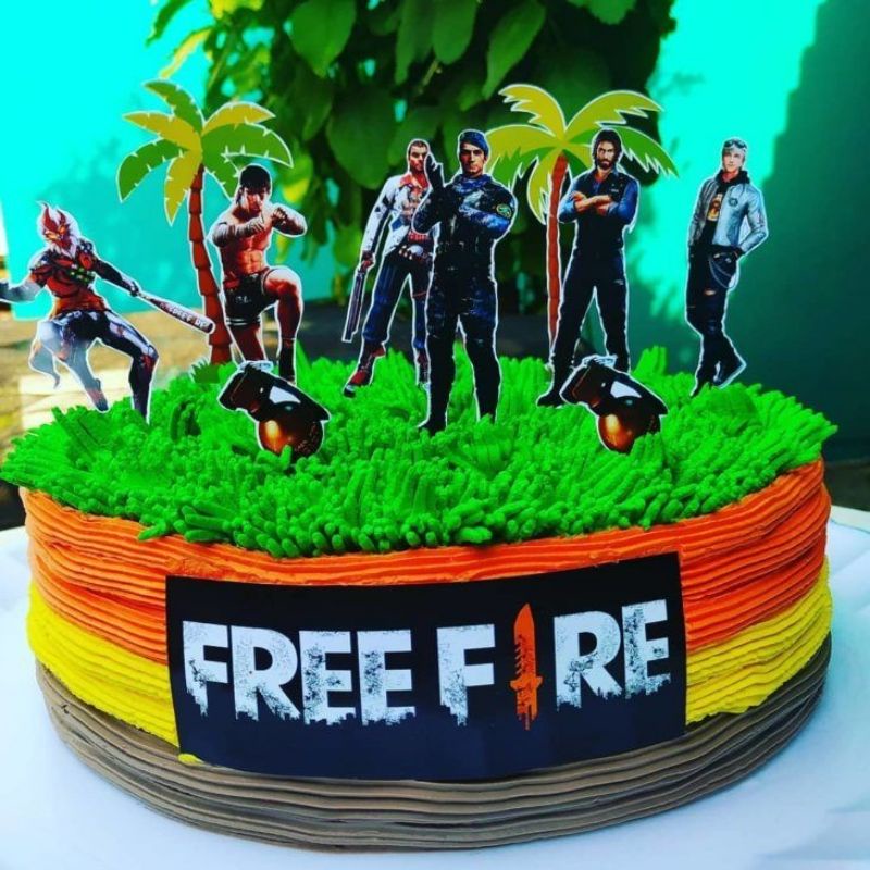 Topper kue ulang tahun birthday cake free fire