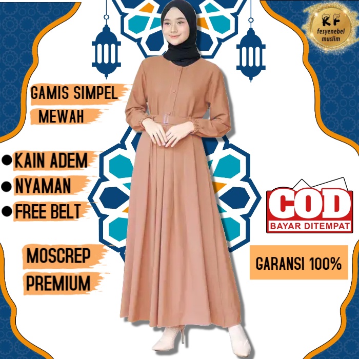 Gamis Terbaru 2021 Baju gamis Remaja Modern Kekinian Polos Mocca Gamis remaja Pesta Mewah Kekinian P