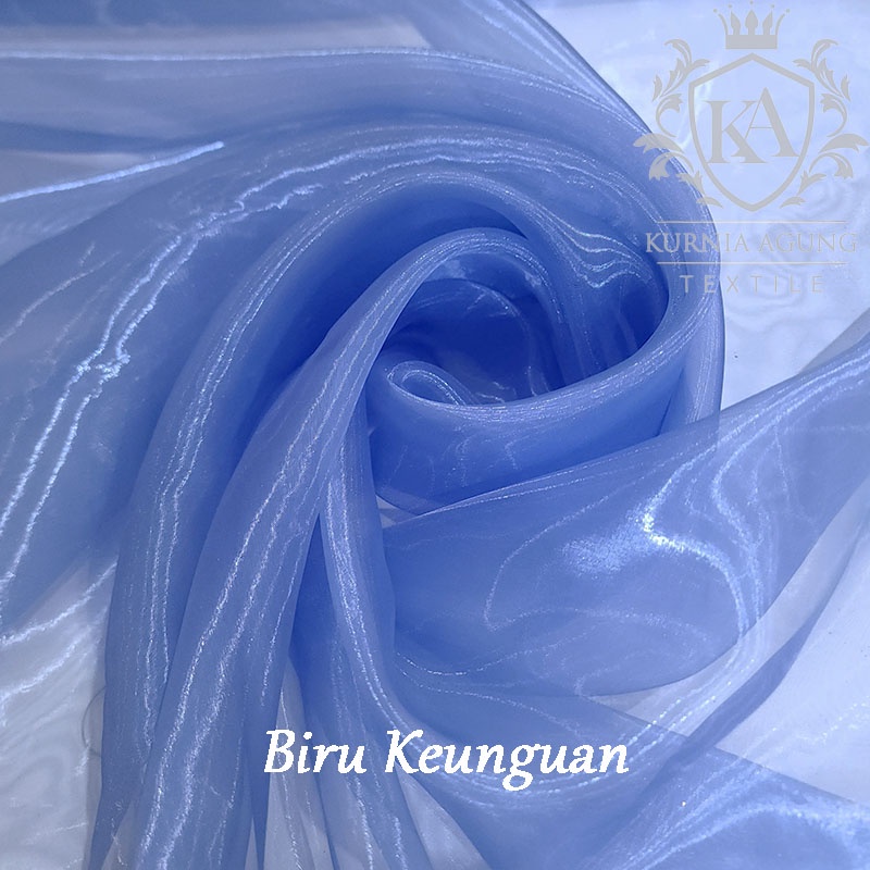 Kain Organdi Kaca Polos Premium Silk Meteran dan 0.5 Meter Murah Laris Bahan Hijab Kerudung Gaun Gamis Lebar 150cm