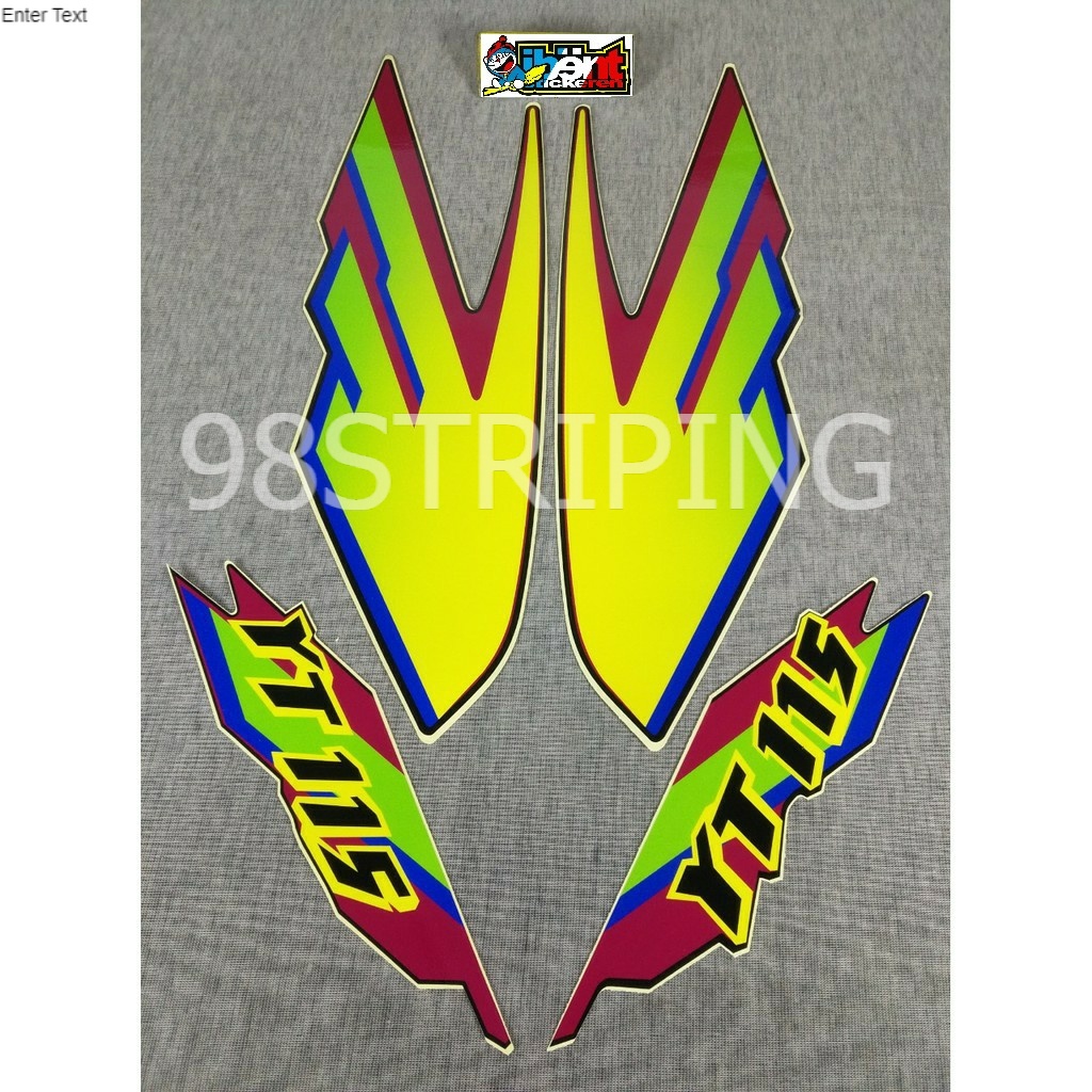 STIKER YT 115 HIJAU STRIPING LIS STANDAR ORI YAMAHA  YT115