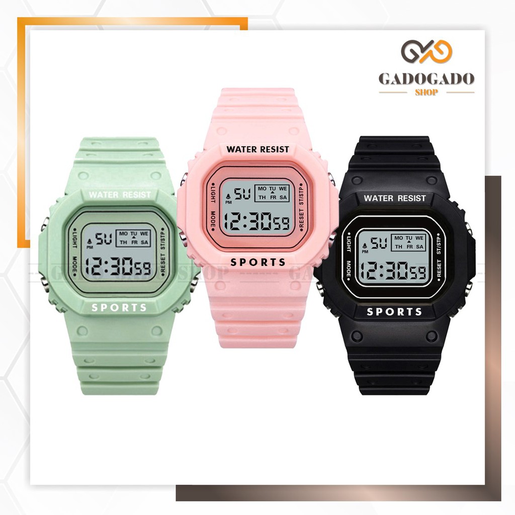 GGS J168 Jam tangan Digital Casual Jam Fashion LED Pria Wanita Jam tangan Couple