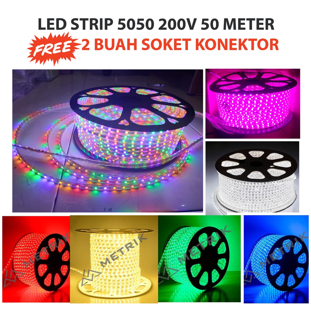  Lampu  LED  STRIP 50 Meter  SMD 5050 ROPE LIGHT Model Selang  